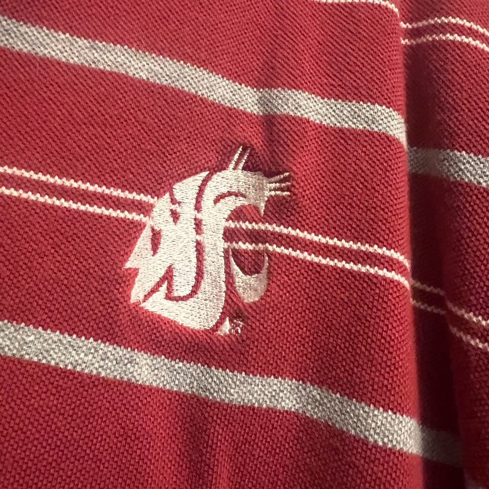 Washington State University Red Striped Polo Men’s Large